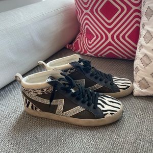 Gianni Bini Zebra Haircalf High Top Sneakers